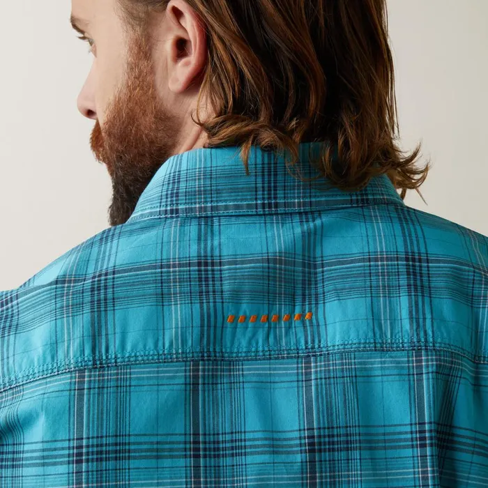 Rebar Made Tough DuraStretch Work Shirt Bachelor Button Plaid Men Ariat Button Down Shirts Rebar Made Tough DuraStretch Work Shirt Bachelor Button Plaid Men Ariat Button Down Shirts