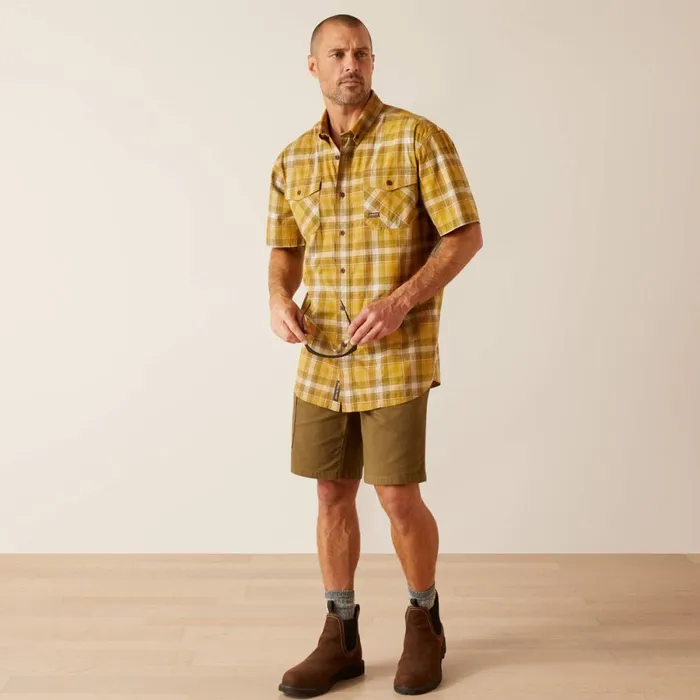Rebar Made Tough DuraStretch Work Shirt Dried Tobacco Plaid Men Ariat Button Down Shirts Rebar Made Tough DuraStretch Work Shirt Dried Tobacco Plaid Men Ariat Button Down Shirts