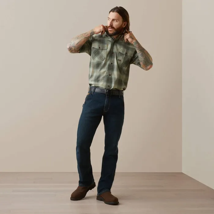 Rebar Made Tough DuraStretch Work Shirt Silt Green Plaid Men Ariat Button Down Shirts Rebar Made Tough DuraStretch Work Shirt Silt Green Plaid Men Ariat Button Down Shirts