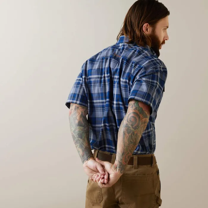 Rebar Made Tough DuraStretch Work Shirt Stonewash Plaid Men Ariat Button Down Shirts Rebar Made Tough DuraStretch Work Shirt Stonewash Plaid Men Ariat Button Down Shirts