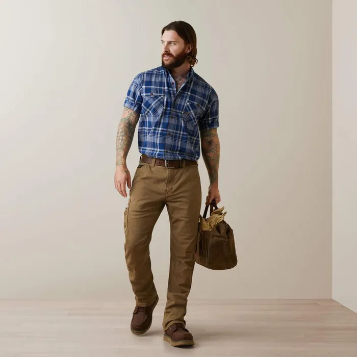 Rebar Made Tough DuraStretch Work Shirt Stonewash Plaid Men Ariat Button Down Shirts Rebar Made Tough DuraStretch Work Shirt Stonewash Plaid Men Ariat Button Down Shirts