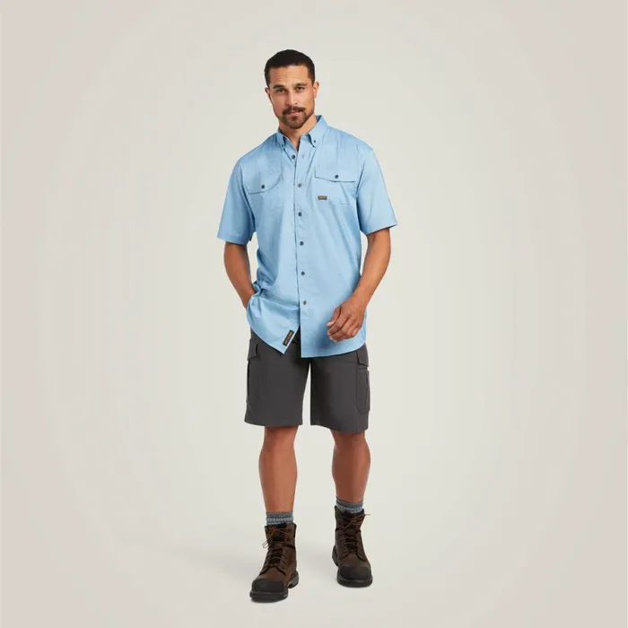Rebar Made Tough VentTEK DuraStretch Work Shirt Deep Water Heather Men Ariat Button Down Shirts Rebar Made Tough VentTEK DuraStretch Work Shirt Deep Water Heather Men Ariat Button Down Shirts