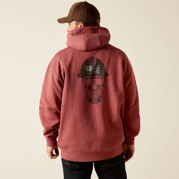 Rebar Roughneck Pullover Hoodie Roan Rouge Heather Men Ariat Sweatshirts and Hoodies