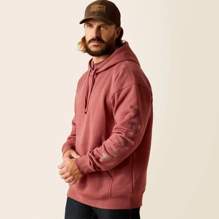 Rebar Roughneck Pullover Hoodie Roan Rouge Heather Men Ariat Sweatshirts and Hoodies Rebar Roughneck Pullover Hoodie Roan Rouge Heather Men Ariat Sweatshirts and Hoodies