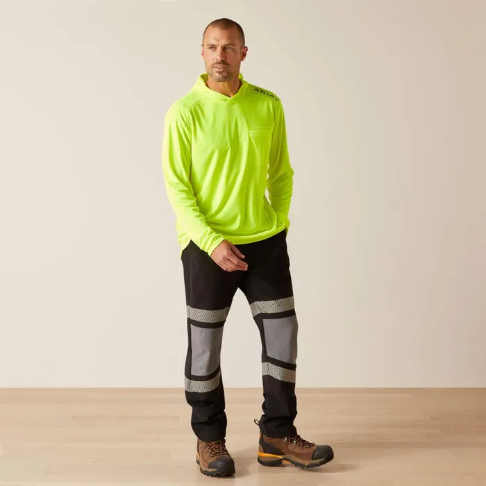 Rebar Sunblocker Hooded TShirt Safety Yellow Men Ariat TShirts and Polos Rebar Sunblocker Hooded TShirt Safety Yellow Men Ariat TShirts and Polos
