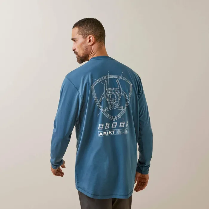 Rebar Workman Blueprint Indian Teal Men Ariat TShirts and Polos