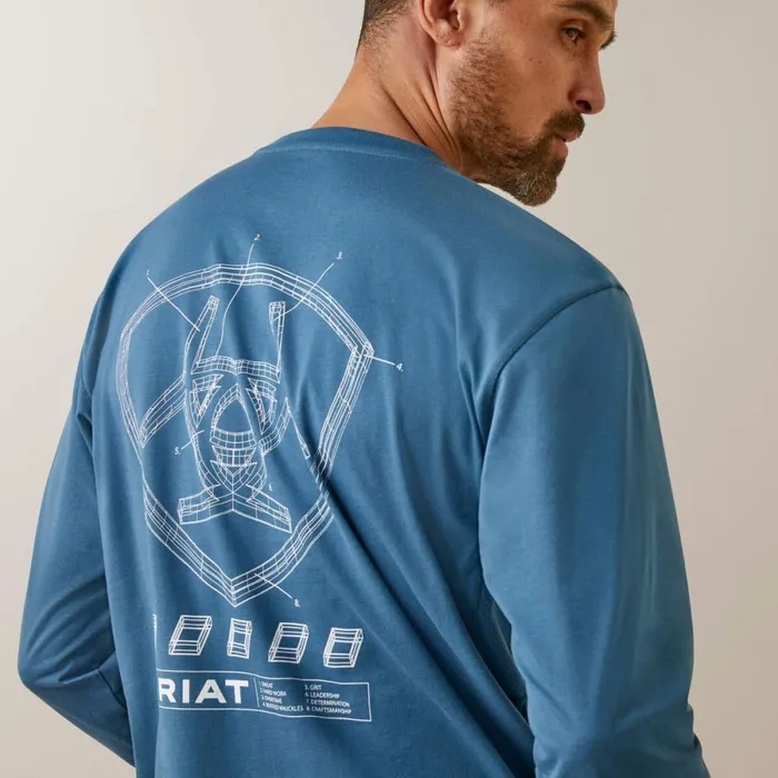 Rebar Workman Blueprint Indian Teal Men Ariat TShirts and Polos