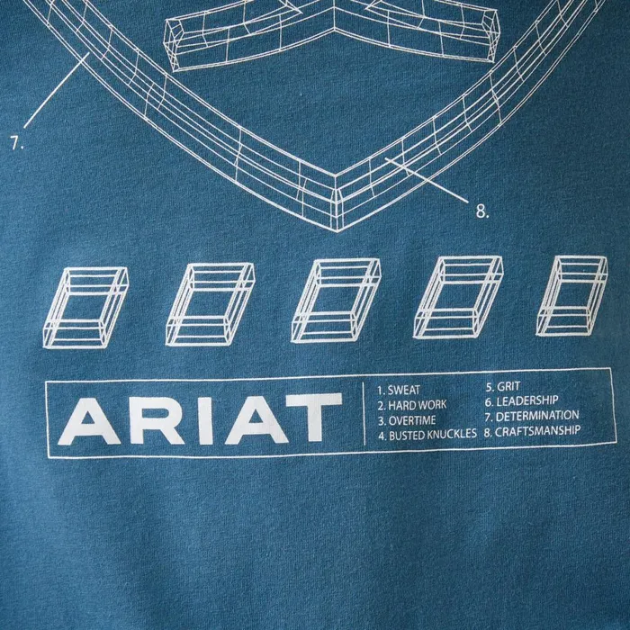Rebar Workman Blueprint Indian Teal Men Ariat TShirts and Polos