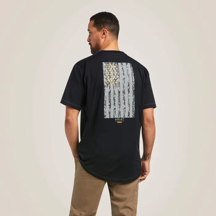 Rebar Workman Reflective Flag TShirt Black Men Ariat TShirts and Polos