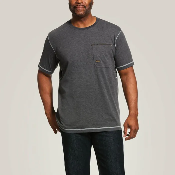 Rebar Workman TShirt Charcoal Heather Men Ariat TShirts and Polos