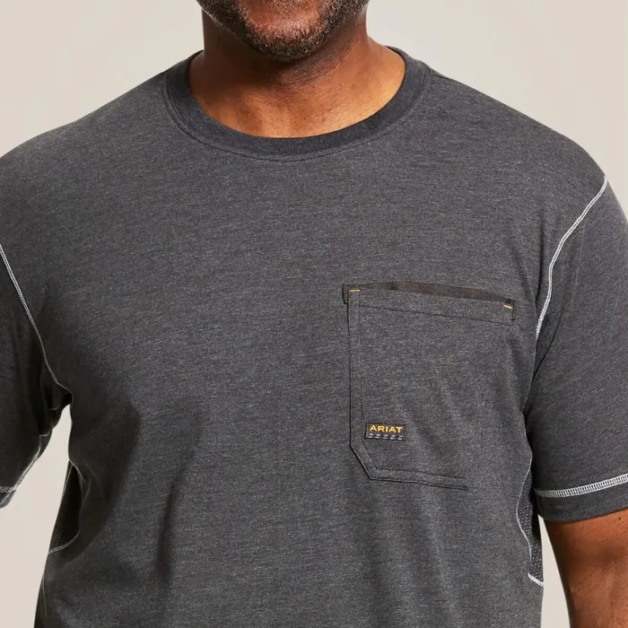 Rebar Workman TShirt Charcoal Heather Men Ariat TShirts and Polos