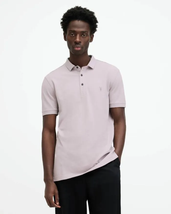 Reform Short Sleeve Polo Shirt Smokey Lilac Men AllSaints TShirts