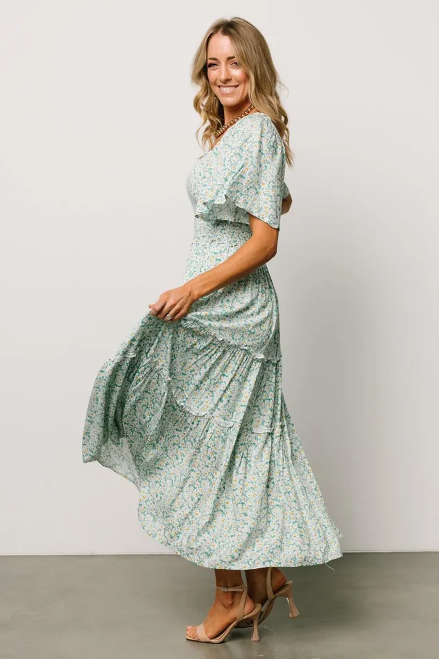 Regina Smocked Maxi Dress Green Floral Women Baltic Born Maxi Dresses Regina Smocked Maxi Dress Green Floral Women Baltic Born Maxi Dresses
