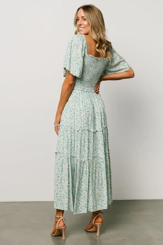 Regina Smocked Maxi Dress Green Floral Women Baltic Born Maxi Dresses Regina Smocked Maxi Dress Green Floral Women Baltic Born Maxi Dresses