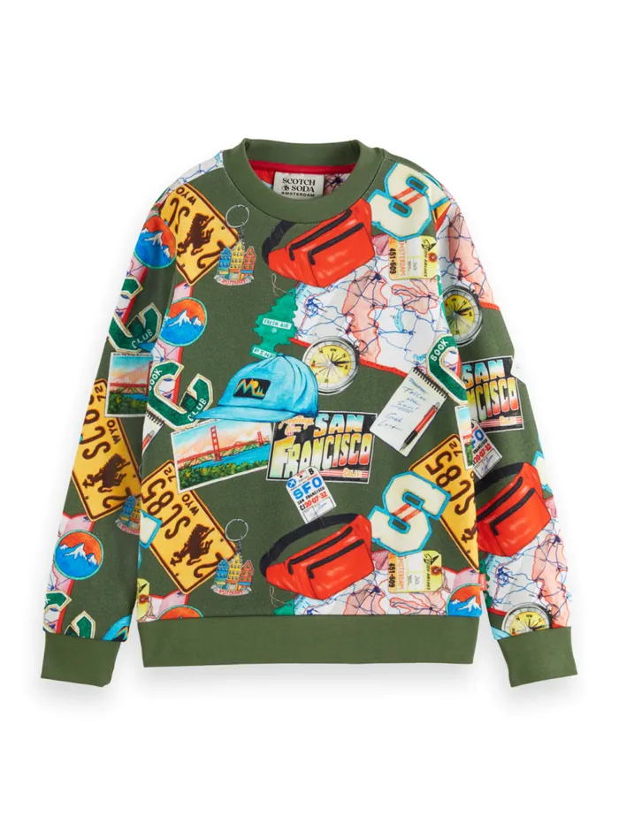 REGULARFIT ALLOVER PRINTED SWEATSHIRT Souvenir Print Colourful Kids Scotch and Soda Sweatshirts and Hoodies REGULARFIT ALLOVER PRINTED SWEATSHIRT Souvenir Print Colourful Kids Scotch and Soda Sweatshirts and Hoodies