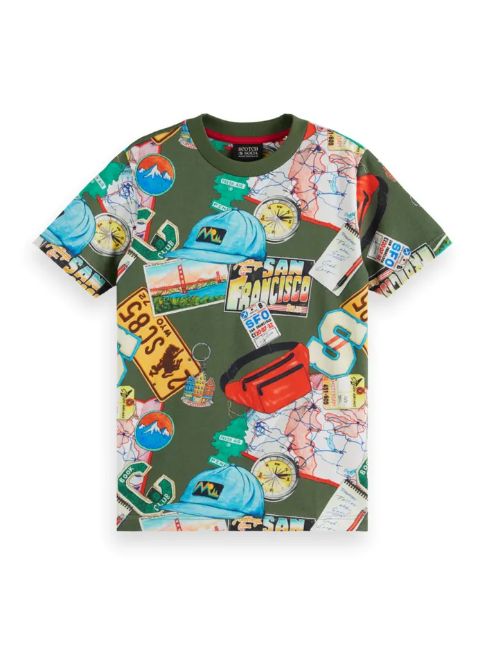 Regularfit Allover Printed Tshirt Souvenir Print Colourful Kids Scotch and Soda TShirts Regularfit Allover Printed Tshirt Souvenir Print Colourful Kids Scotch and Soda TShirts