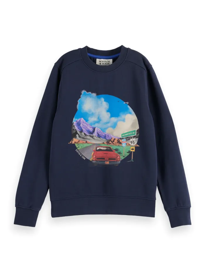 REGULARFIT ARTWORK SWEAT Night Kids Scotch and Soda Sweatshirts and Hoodies