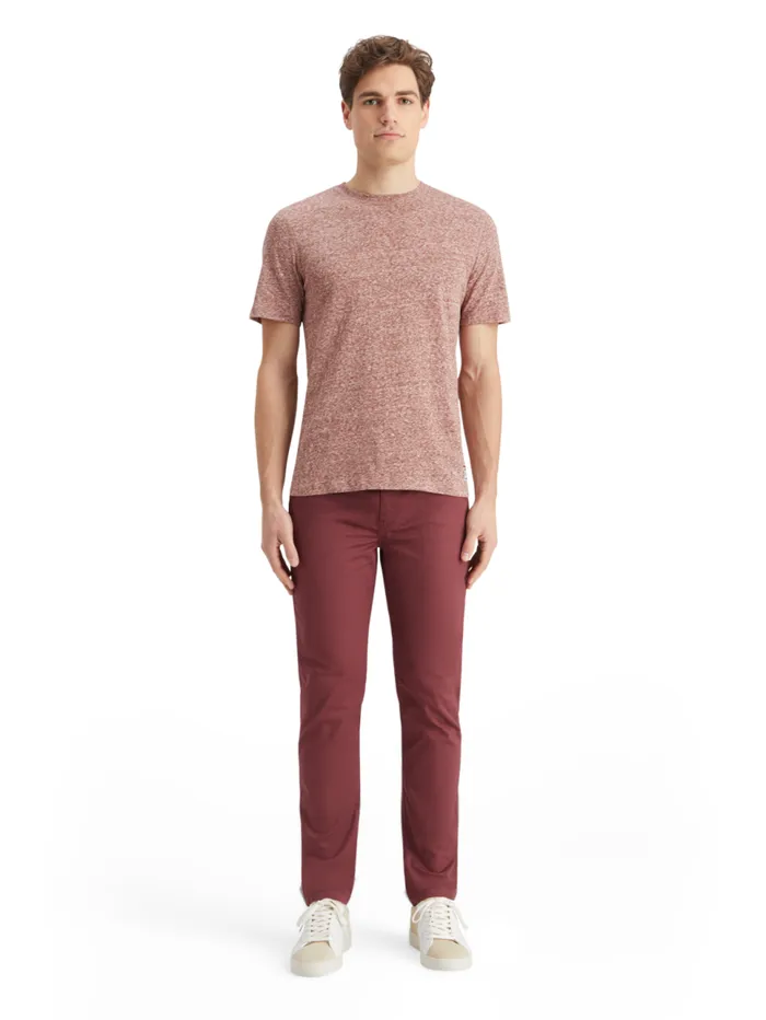 Regular Fit Melange Tshirt Wine Men Scotch and Soda TShirts and Polo Shirts
