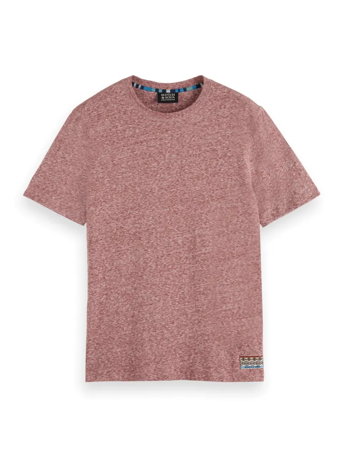 Regular Fit Melange Tshirt Wine Men Scotch and Soda TShirts and Polo Shirts