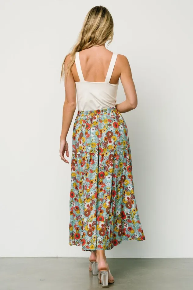 Reilly Maxi Skirt Teal Flower Print Women Baltic Born Maxi Dresses Reilly Maxi Skirt Teal Flower Print Women Baltic Born Maxi Dresses