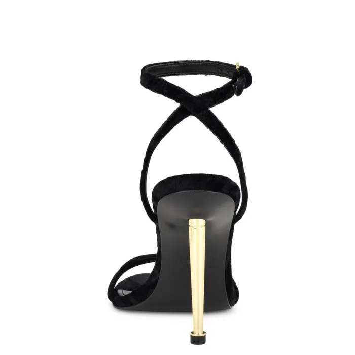 Reina Ankle Strap Sandals Black Velvet Women Nine West Sandals Reina Ankle Strap Sandals Black Velvet Women Nine West Sandals