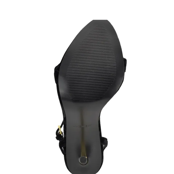 Reina Ankle Strap Sandals Black Velvet Women Nine West Sandals Reina Ankle Strap Sandals Black Velvet Women Nine West Sandals