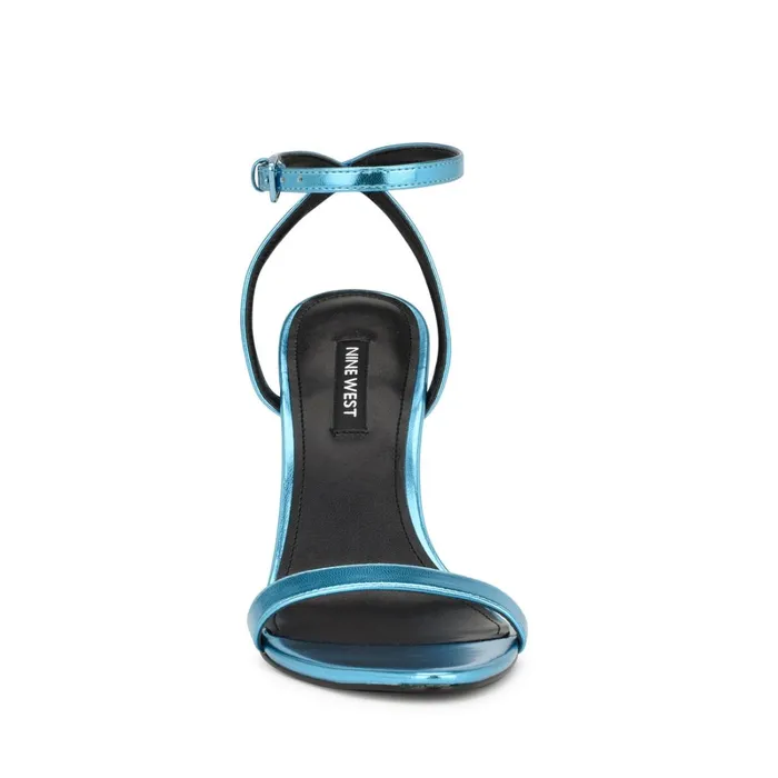 Reina Ankle Strap Sandals Blue Women Nine West High Heels Reina Ankle Strap Sandals Blue Women Nine West High Heels