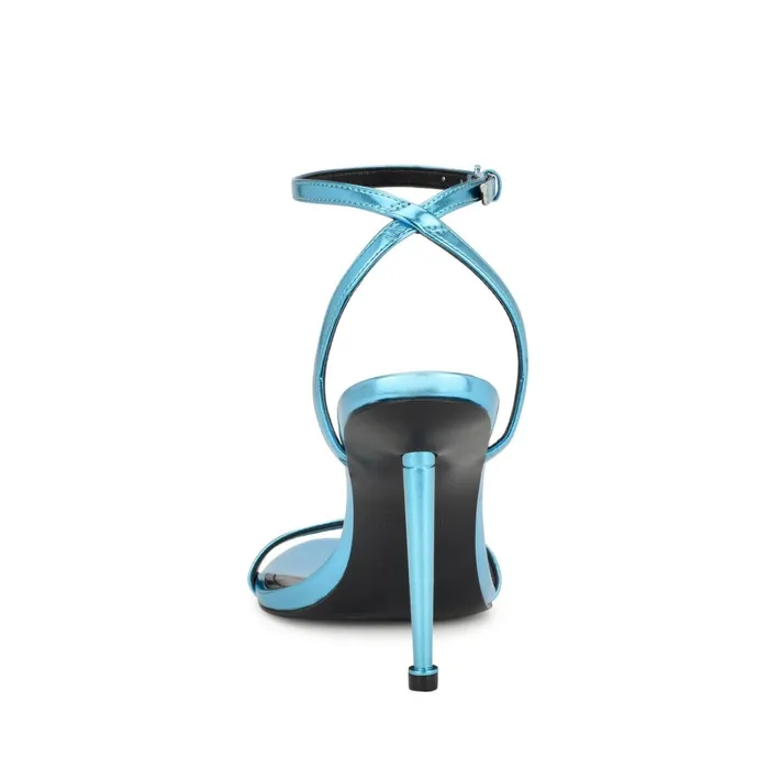 Reina Ankle Strap Sandals Blue Women Nine West High Heels Reina Ankle Strap Sandals Blue Women Nine West High Heels