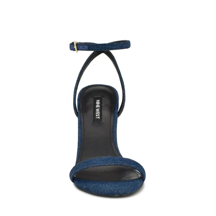 Reina Ankle Strap Sandals Denim Women Nine West High Heels Reina Ankle Strap Sandals Denim Women Nine West High Heels