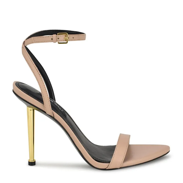 Reina Ankle Strap Sandals Light Natural Women Nine West Heeled