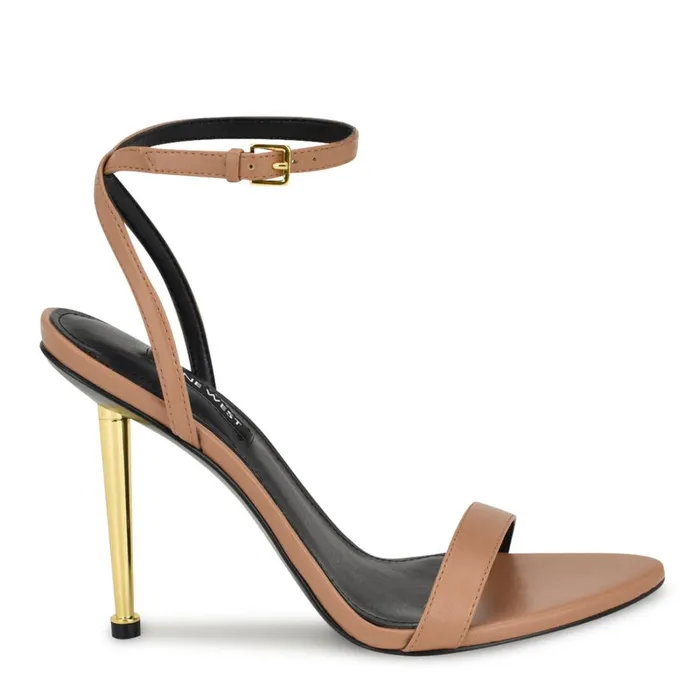 Reina Ankle Strap Sandals Medium Natural Women Nine West Sandals