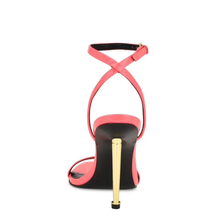 Reina Ankle Strap Sandals Pink Patent Women Nine West High Heels Reina Ankle Strap Sandals Pink Patent Women Nine West High Heels