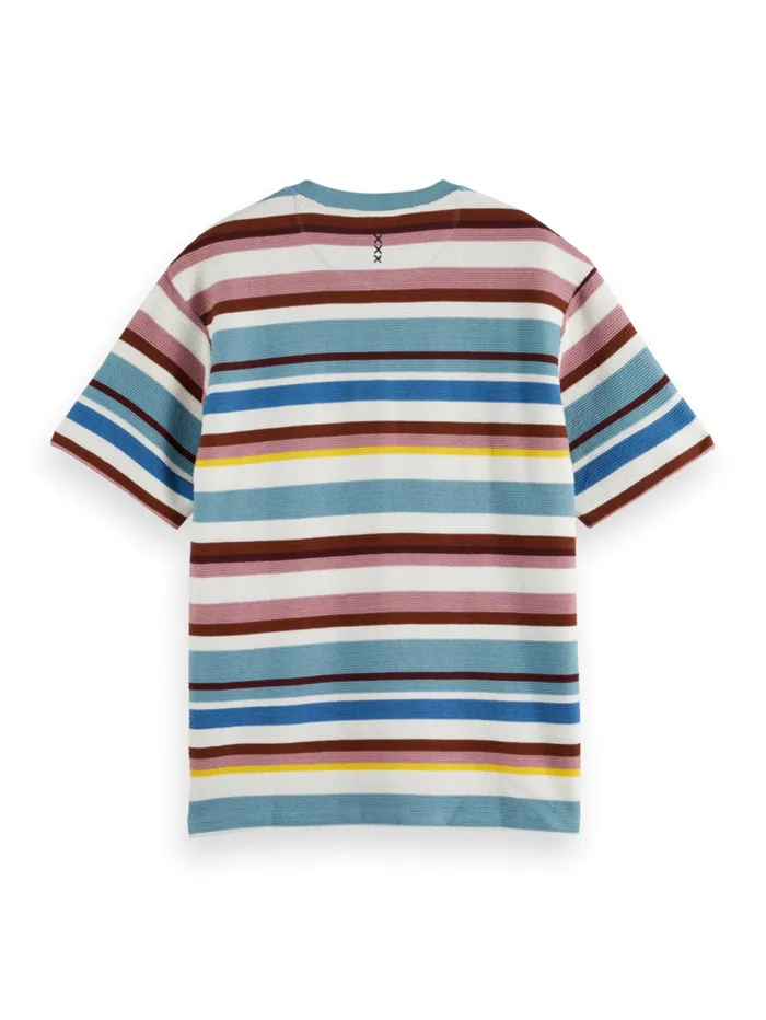 Relaxed Fit Textured Striped Tshirt Multi Stripe Men Scotch and Soda TShirts and Polo Shirts Relaxed Fit Textured Striped Tshirt Multi Stripe Men Scotch and Soda TShirts and Polo Shirts