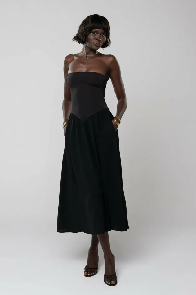 RESA Midi Dress Mackenzie Dress In Black 8211 Women