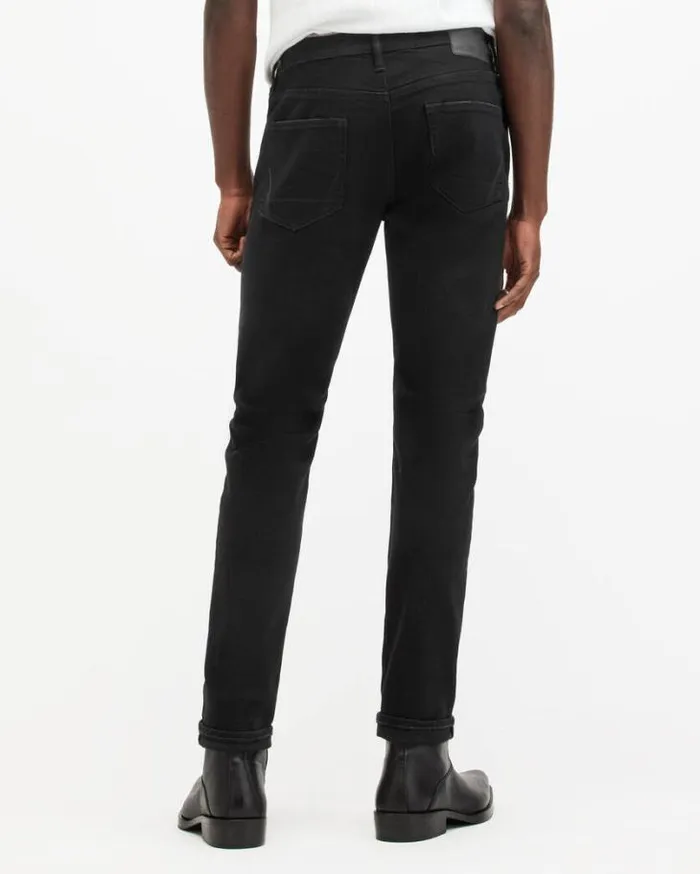 Rex Slim Fit Soft Stretch Denim Jeans Jet Black Men AllSaints Pants