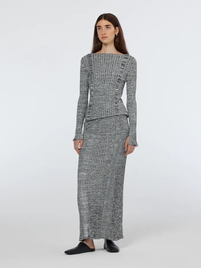 Ribbed Knitted Pullover Black Women Scotch and Soda Knitwear