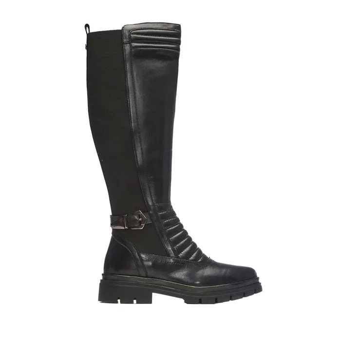 Riding And Flat Boots Women Moda In Pelle Giada Black Leather