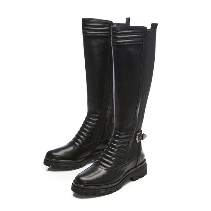 Riding And Flat Boots Women Moda In Pelle Giada Black Leather