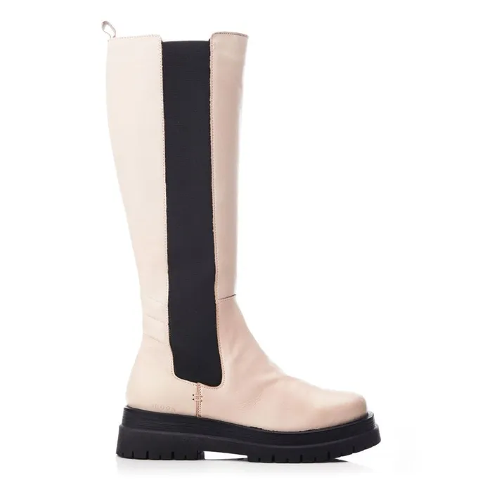 Riding And Flat Boots Women Moda In Pelle Shoon Sh Idoma Cream Leather