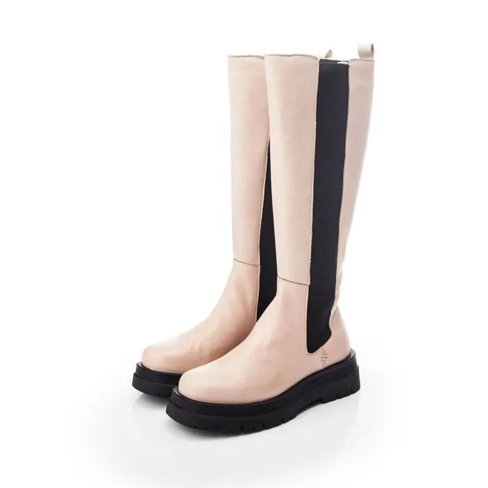 Riding And Flat Boots Women Moda In Pelle Shoon Sh Idoma Cream Leather Riding And Flat Boots Women Moda In Pelle Shoon Sh Idoma Cream Leather