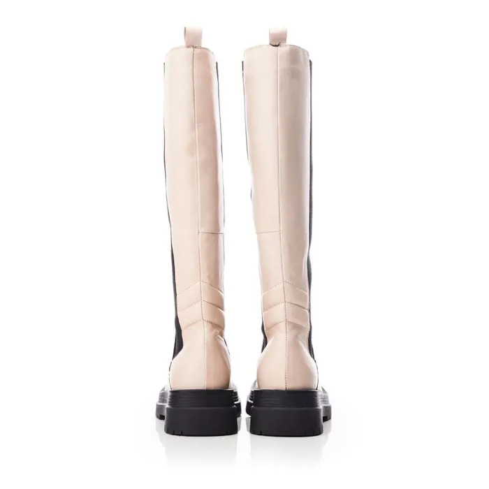 Riding And Flat Boots Women Moda In Pelle Shoon Sh Idoma Cream Leather Riding And Flat Boots Women Moda In Pelle Shoon Sh Idoma Cream Leather