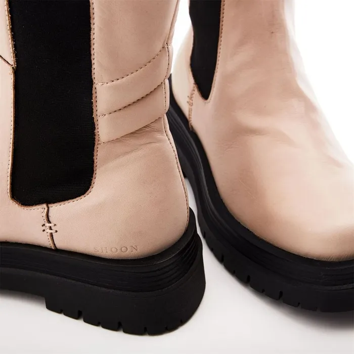 Riding And Flat Boots Women Moda In Pelle Shoon Sh Idoma Cream Leather Riding And Flat Boots Women Moda In Pelle Shoon Sh Idoma Cream Leather
