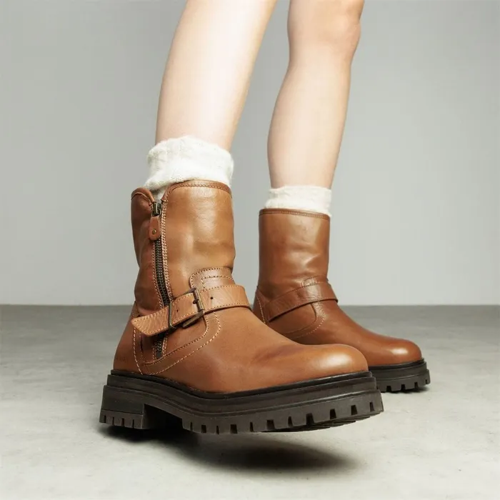 Riding And Flat Boots Women Moda In Pelle Shoon Sh Infell Tan Leather
