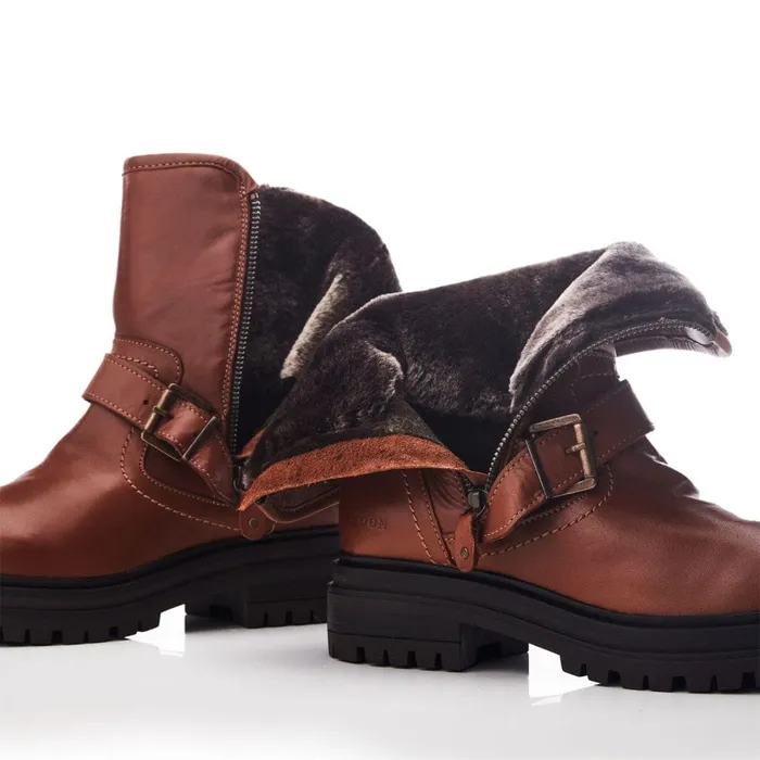 Riding And Flat Boots Women Moda In Pelle Shoon Sh Infell Tan Leather