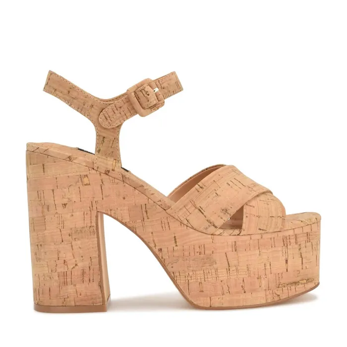 Rilay Platform Sandals Natural Cork Women Nine West Dress