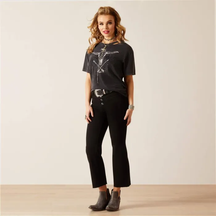 Rock 039n039 Rodeo TShirt Charcoal Wash Women Ariat TShirts and Tops Rock 039n039 Rodeo TShirt Charcoal Wash Women Ariat TShirts and Tops