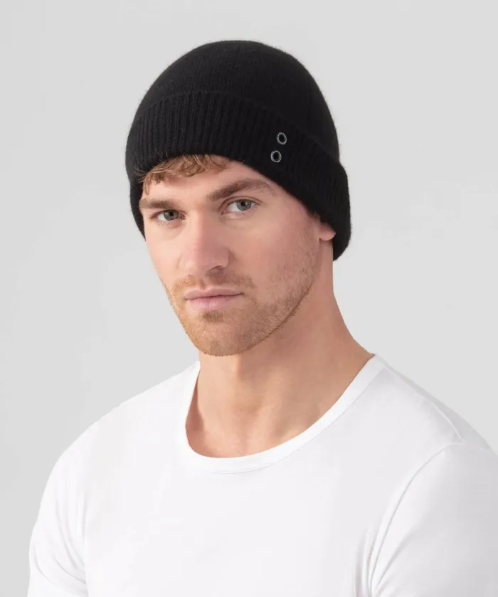 Ron Dorff Cashmere Beanie Black Men Coach Caps and Beanies and Scarves