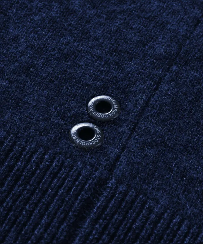 Ron Dorff Cashmere Zipped Hoodie Navy Men Cashmere and Knitwear Tops