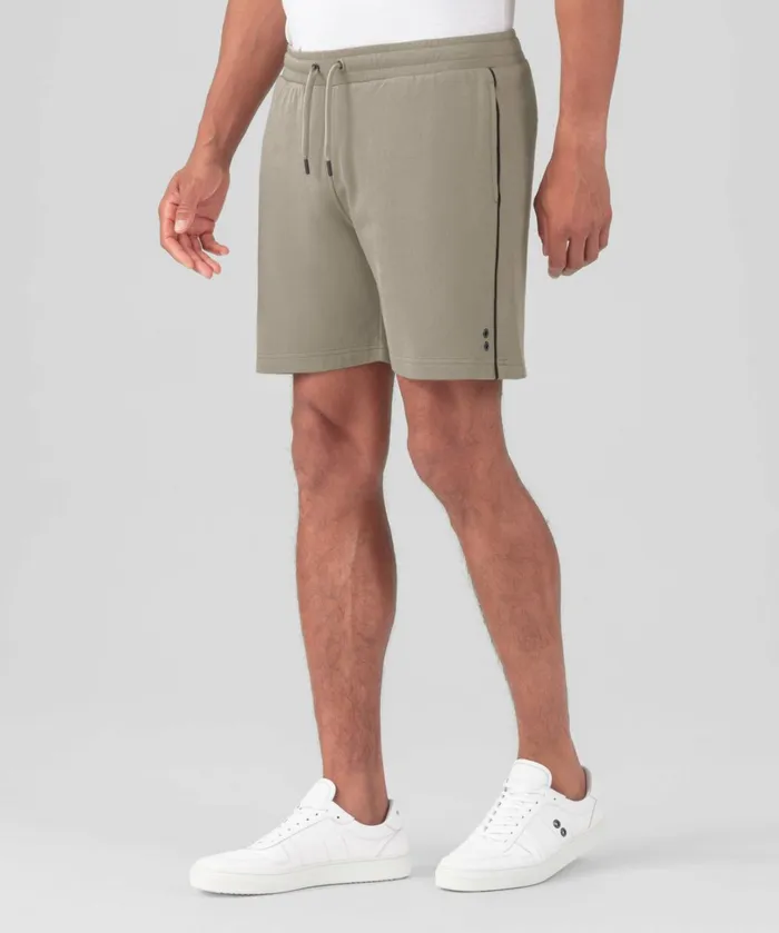 Ron Dorff Cotton Piqu Jogging Shorts W Piping Dusty Beige Men Shorts