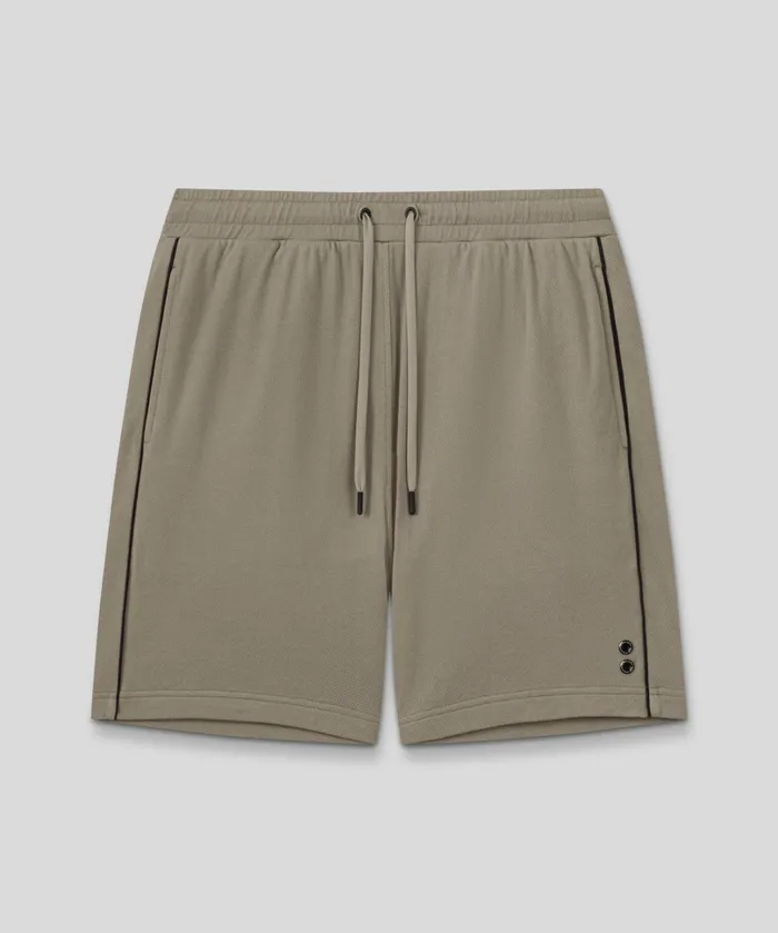 Ron Dorff Cotton Piqu Jogging Shorts W Piping Dusty Beige Men Shorts